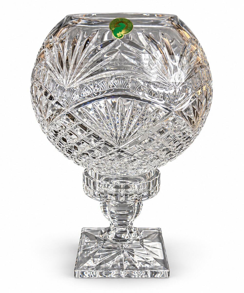 Waterford Crystal Cecily Ball Hurricane Lamp 10” 2-Piece 1054665 w/ Box